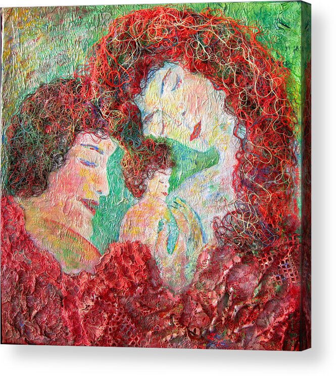 Mother Acrylic Print featuring the painting Family Safety by Naomi Gerrard