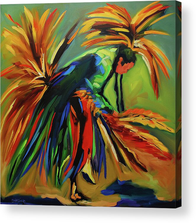 Diane Whitehead Native Acrylic Print featuring the painting Fancy Dancer by Diane Whitehead
