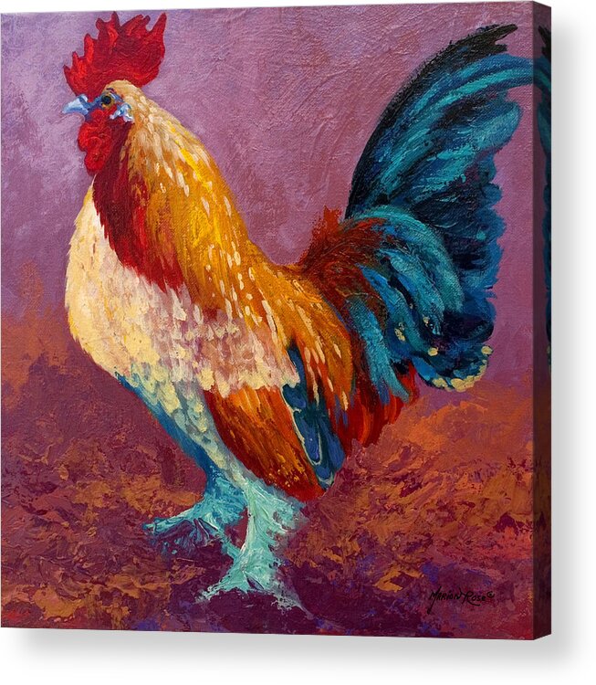 Rooster Acrylic Print featuring the painting Fancy Pants by Marion Rose