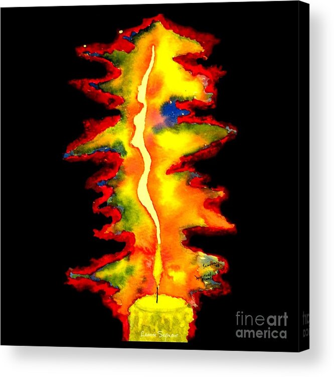 Candle Flame Acrylic Print featuring the mixed media Feminine Light - Apparel Design 1 by Leanne Seymour