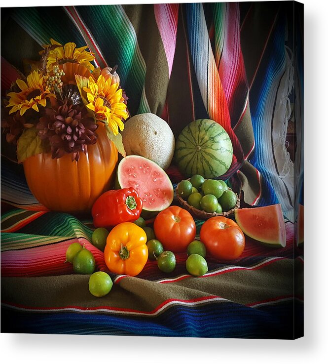 Fall Harvest Acrylic Print featuring the painting Fiesta Fall Harvest by Marilyn Smith