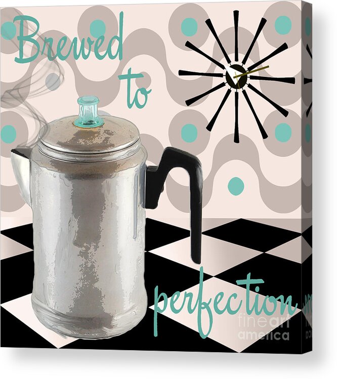Fifties Acrylic Print featuring the painting Fifties Kitchen Coffee Pot Perk Coffee by Mindy Sommers