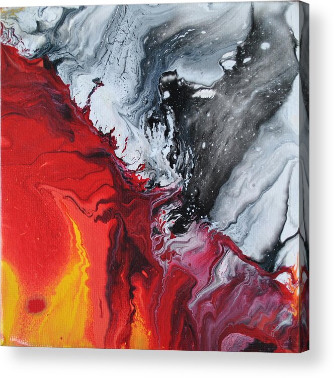 Abstract Acrylic Print featuring the painting Fire and Ice by Sandy Dusek