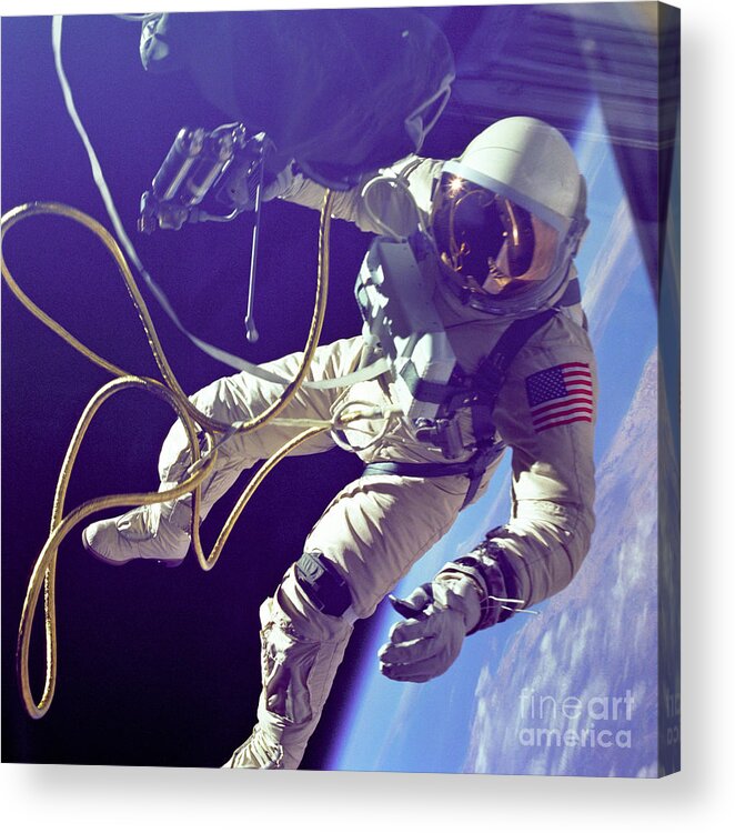 Science Acrylic Print featuring the photograph First American Walking In Space, Edward by Nasa