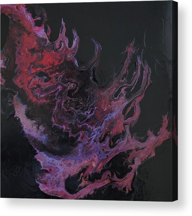 Abstract Acrylic Print featuring the painting Flame by Sandy Dusek