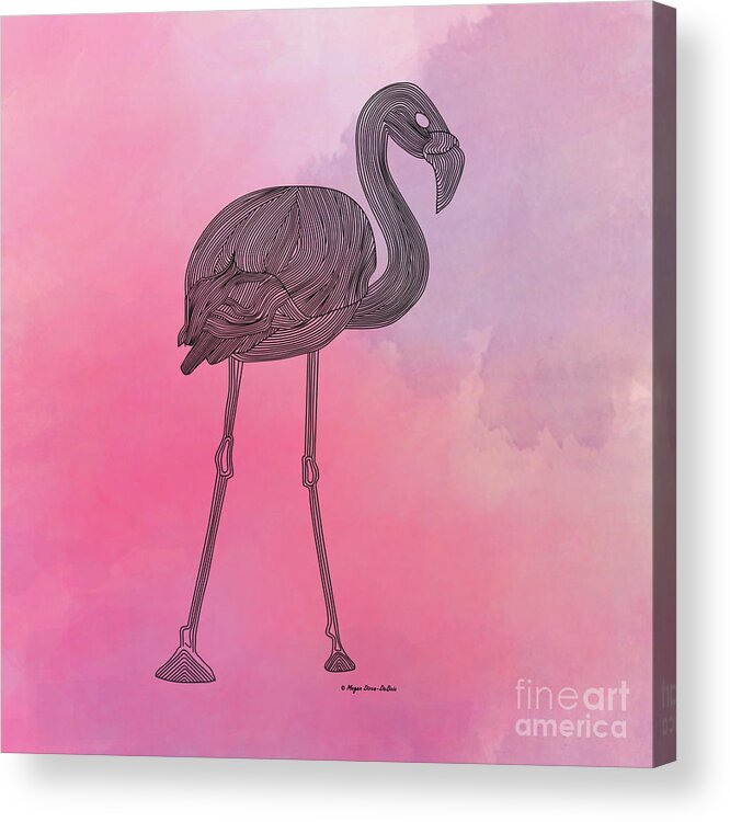 Bird Acrylic Print featuring the digital art Flamingo5 by Megan Dirsa-DuBois