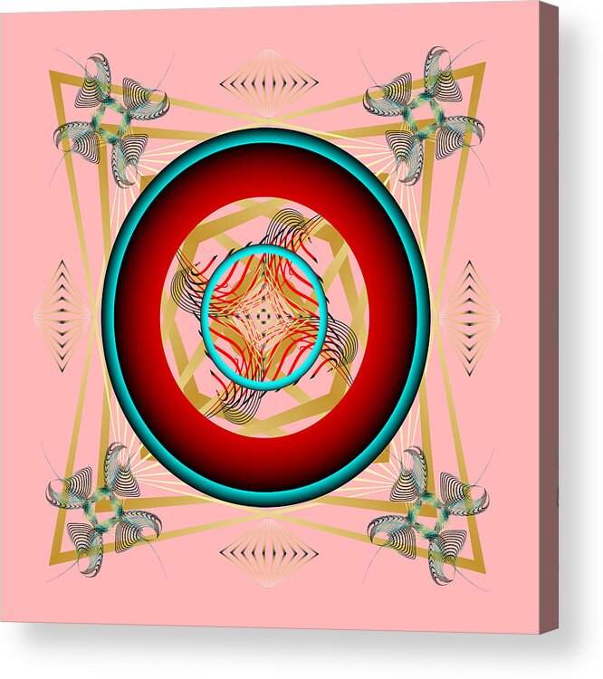Multi-colored Acrylic Print featuring the digital art Fleuron Composition No. 67 by Alan Bennington