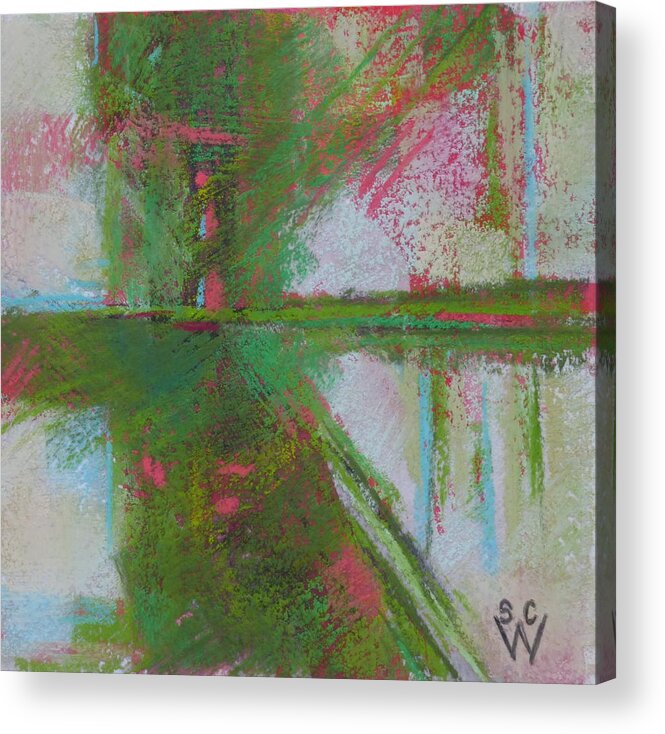 Abstract Painting Acrylic Print featuring the painting Flirting by Susan Woodward