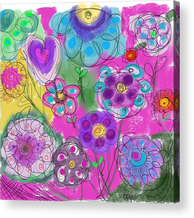 Abstract Acrylic Print featuring the digital art Flower Child by Bonny Butler