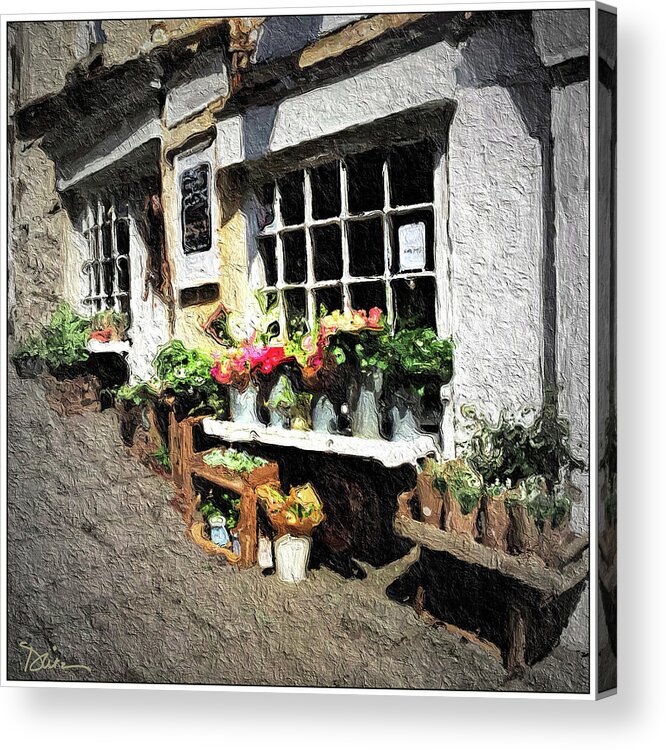 Bath Acrylic Print featuring the photograph Flower Shop In Bath England by Peggy Dietz