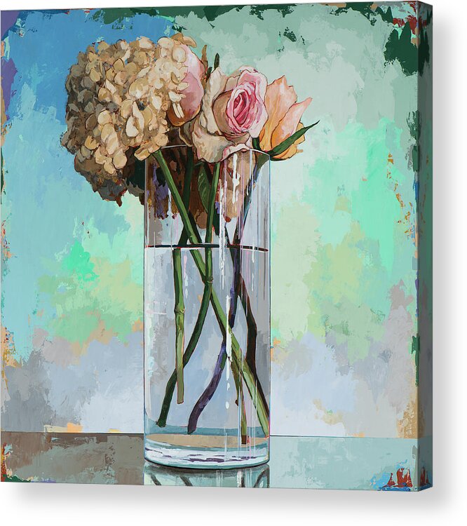 Flower Acrylic Print featuring the painting Flowers #18 by David Palmer