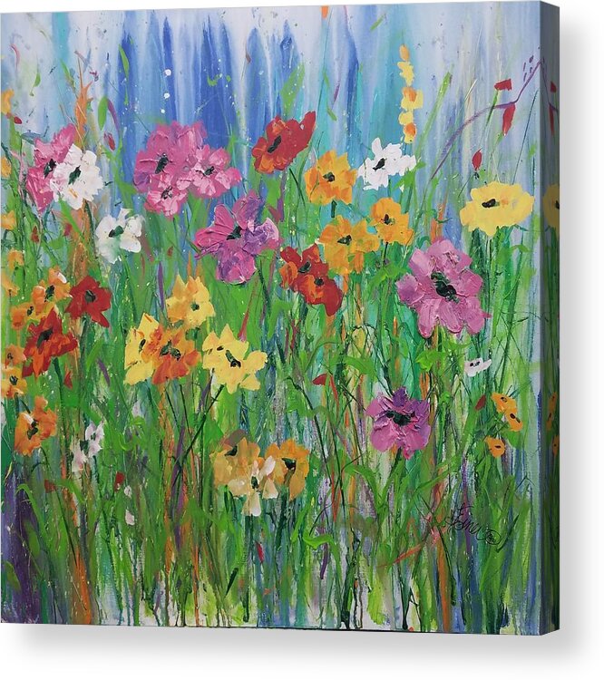 Flowers Acrylic Print featuring the painting Flowers of Summer by Terri Einer