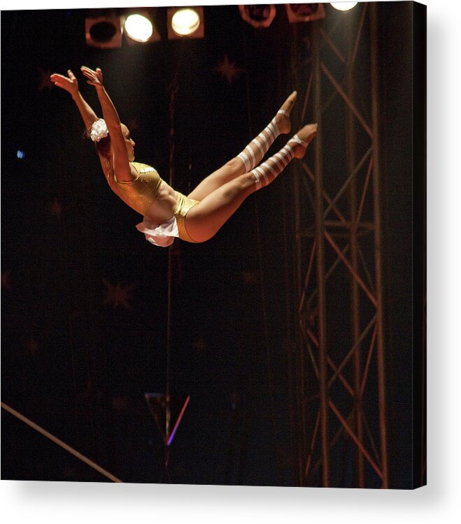 Circus Photography Acrylic Print featuring the photograph Flying High by Ron Morecraft