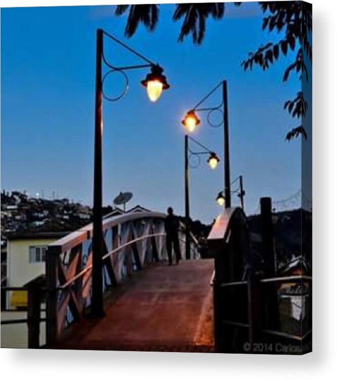 Brazil Acrylic Print featuring the photograph Footbridge Over Paraitinga River At by Carlos Alkmin
