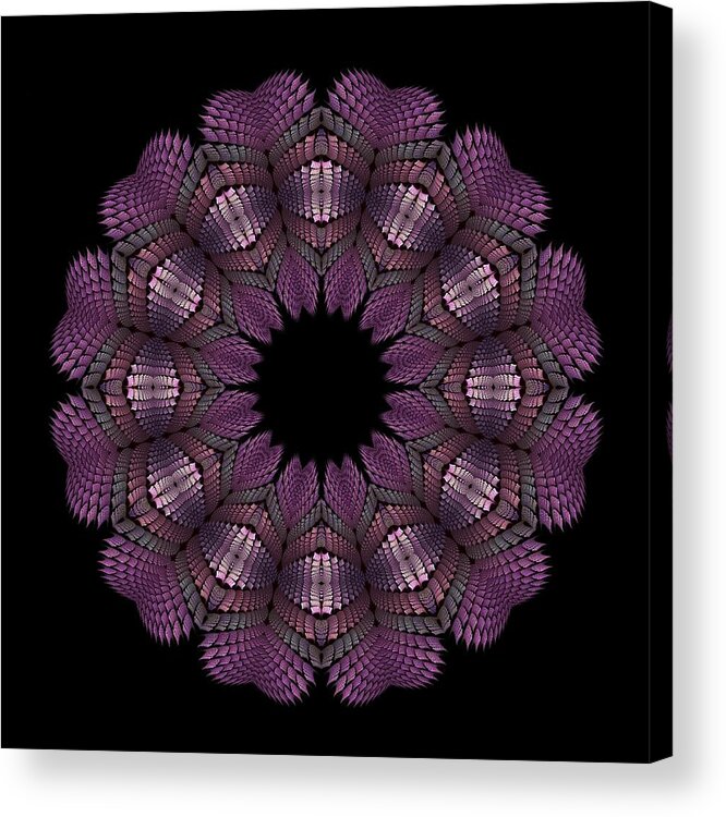 T-shirt Design Acrylic Print featuring the digital art Fractal Wreath-32 Violet T-Shirt by Doug Morgan