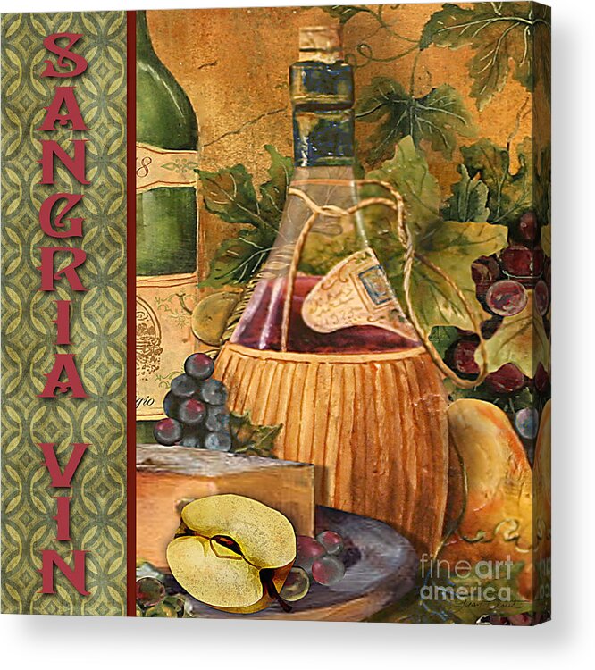 Acrylic Painting Acrylic Print featuring the painting French Wine-JP3099 by Jean Plout