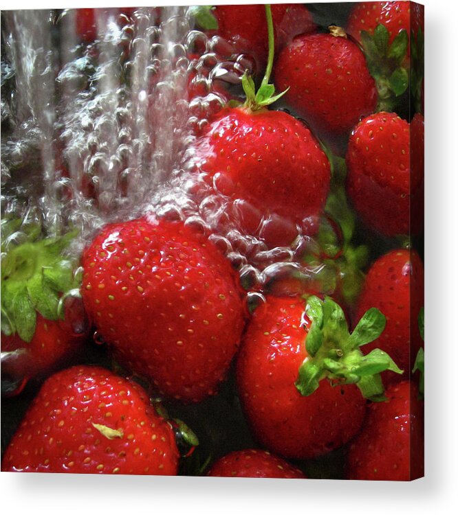 Fresh Strawberries Acrylic Print featuring the photograph Fresh strawberries by Tatiana Travelways