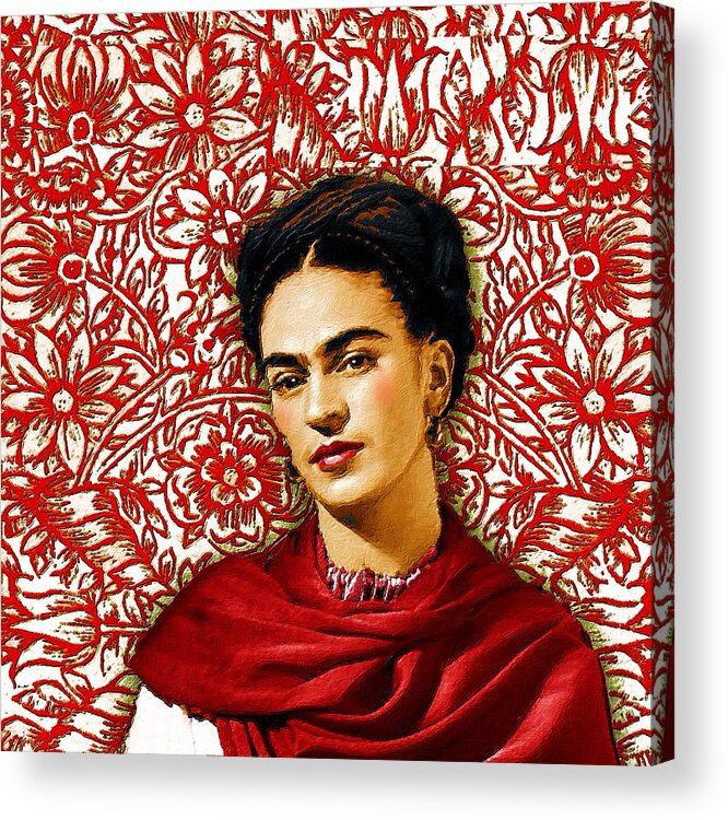 Frida Kahlo De Rivera Acrylic Print featuring the painting Frida Kahlo 2 by Tony Rubino