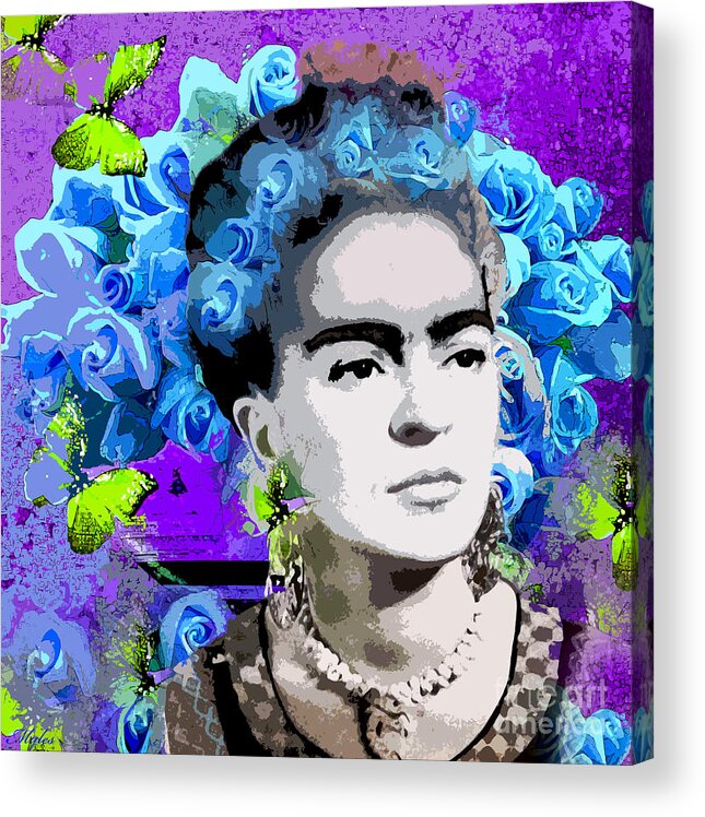 Frida Kahlo Acrylic Print featuring the painting Frida Kahlo by Saundra Myles