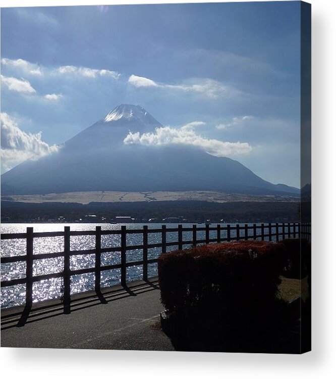 Lake Yamanaka Acrylic Print featuring the photograph Fuji from Lake Yamanaka by Kanna Fairy