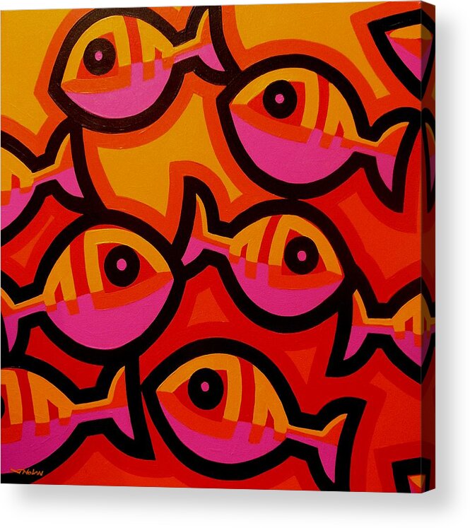  Fish Acrylic Print featuring the painting Funky Fish IV by John Nolan