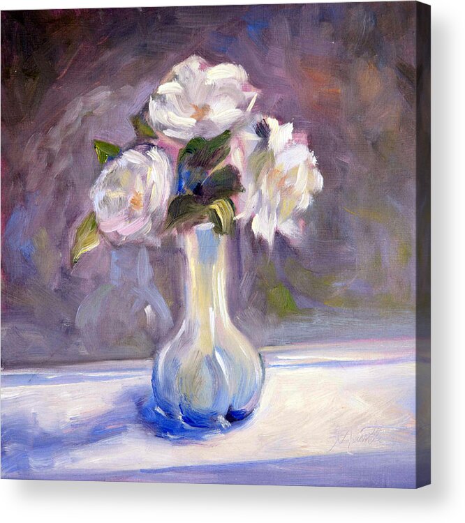 Rose Acrylic Print featuring the painting Garden Icebergs by Athena Mantle
