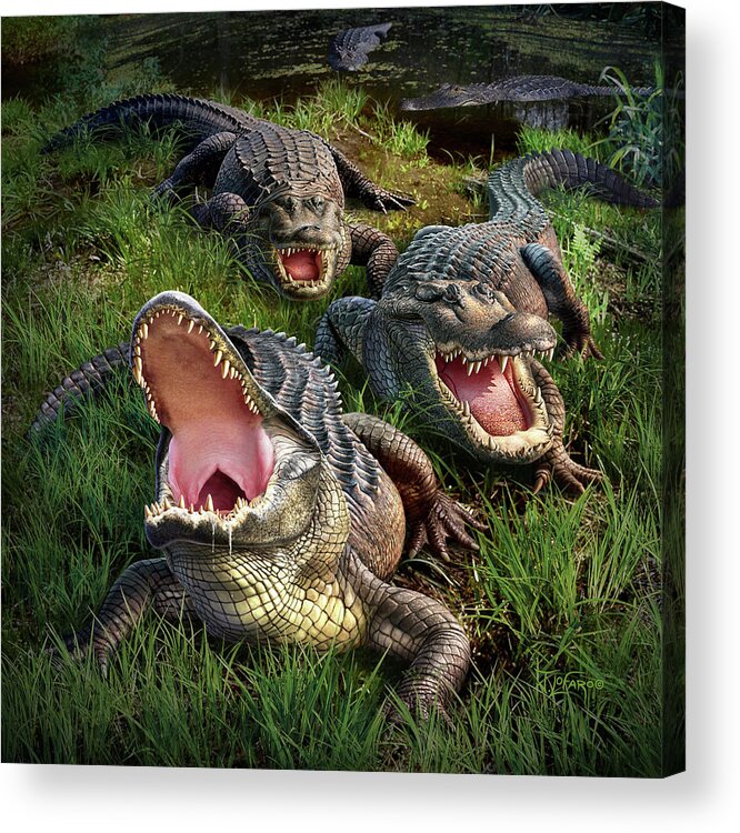 Alligator Acrylic Print featuring the digital art Gator Aid by Jerry LoFaro