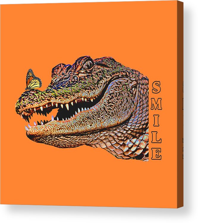Gator Acrylic Print featuring the photograph Gator Smile by Mitch Spence