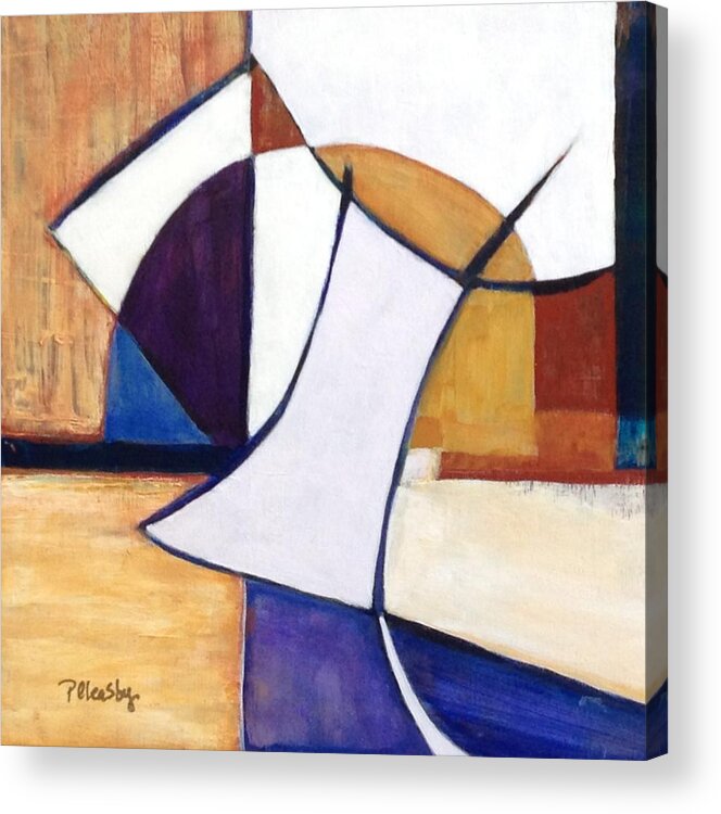 Abstract Acrylic Print featuring the painting Geometric Wandering I by Patricia Cleasby