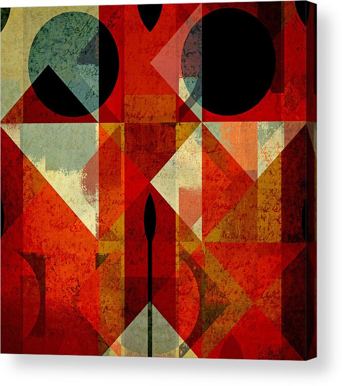 Abstract Acrylic Print featuring the digital art Geomix-04 - 39c3at22g by Variance Collections
