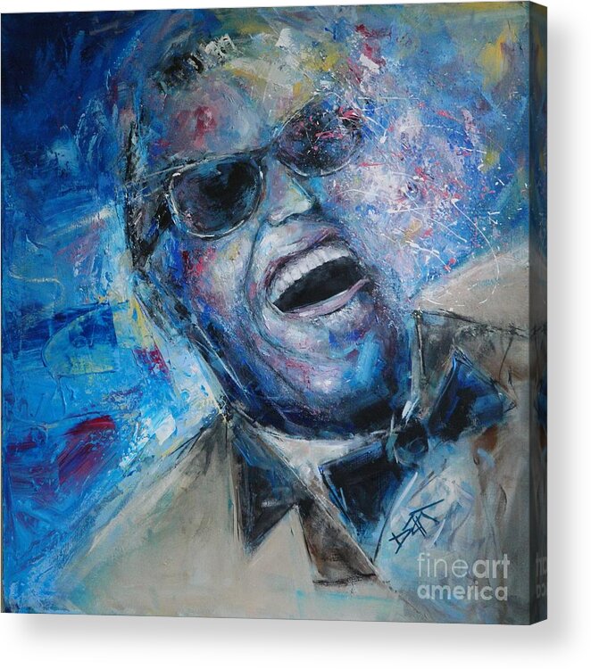 Ray Charles Acrylic Print featuring the painting Georgia on my Mind by Dan Campbell