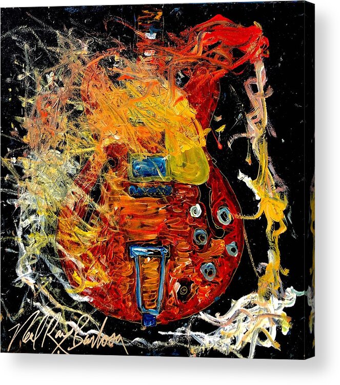 Gibson Guitar Acrylic Print featuring the painting Gibson by Neal Barbosa