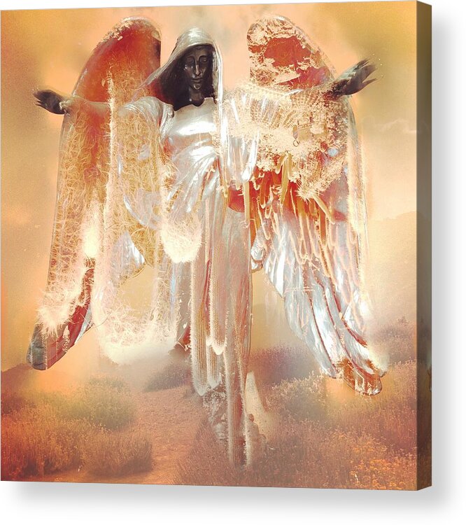Angel Acrylic Print featuring the digital art The Weight of Glory by Kevyn Bashore