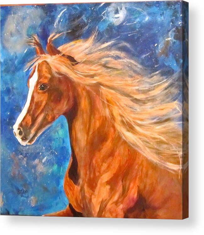 Horse Acrylic Print featuring the painting God Speed Janina by Barbara O'Toole