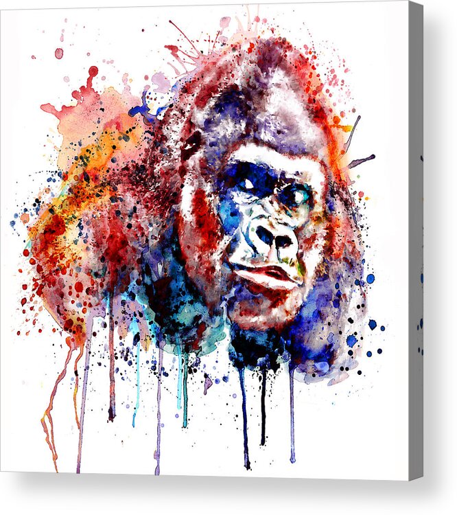 Marian Voicu Acrylic Print featuring the painting Gorilla by Marian Voicu