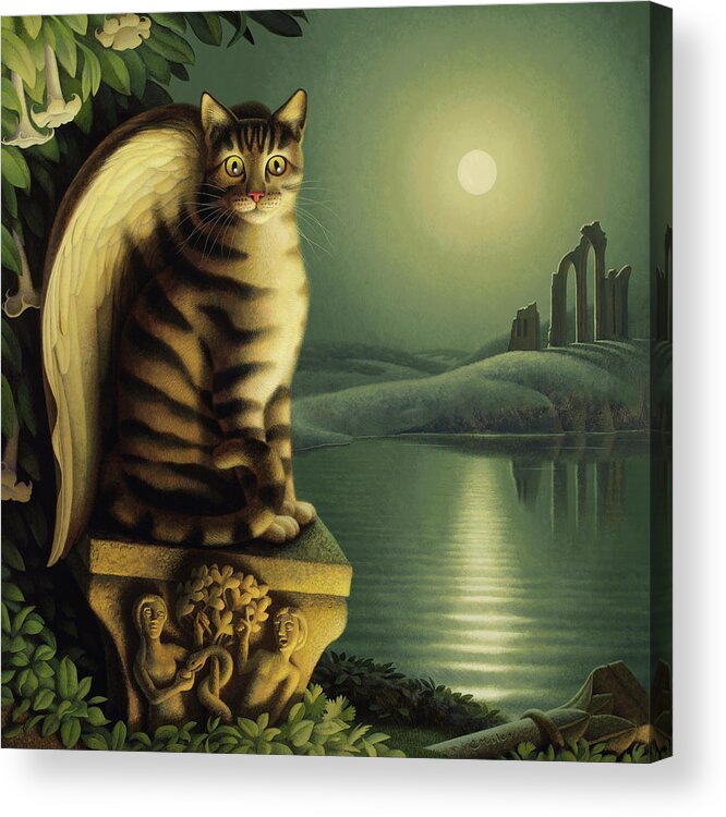 Cat Acrylic Print featuring the painting Gothic by Chris Miles