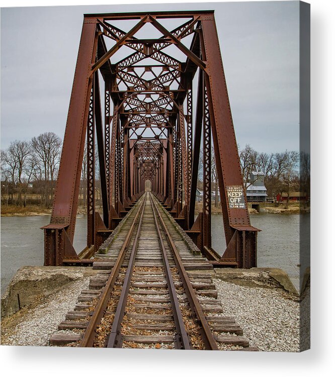 Train Acrylic Print featuring the photograph Grand Rapids Trestle by Kevin Craft