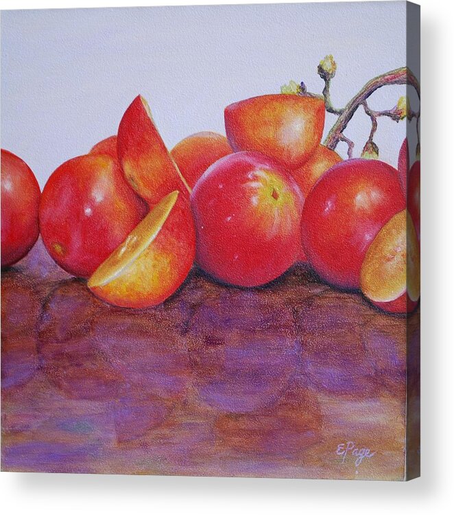 Realism Acrylic Print featuring the painting Grapes by Emily Page
