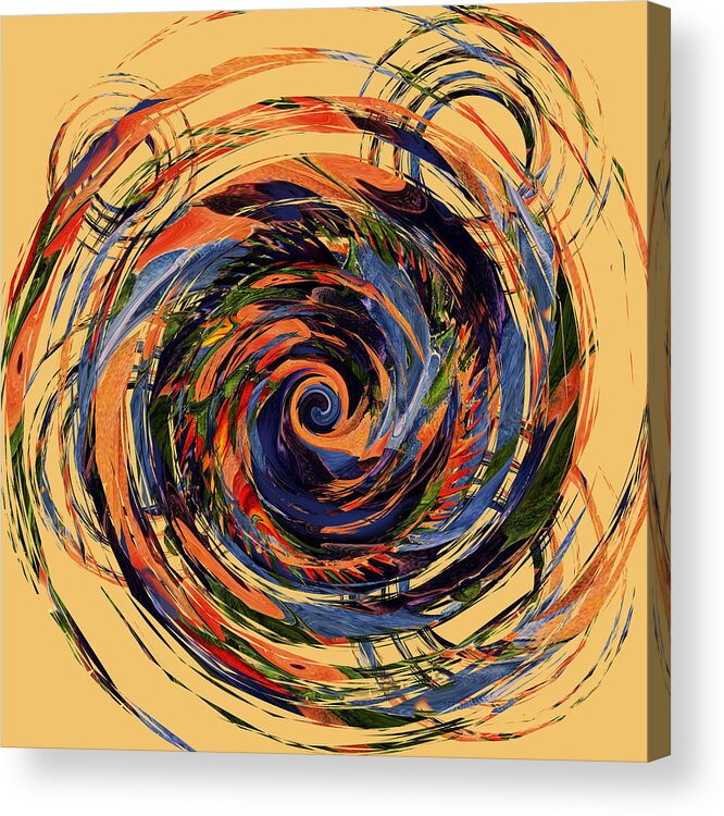 Abstract Acrylic Print featuring the digital art Gravity in Color by Deborah Smith