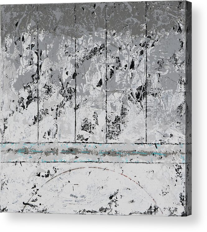 Abstract Acrylic Print featuring the painting Gray Matters 6 by Jim Benest