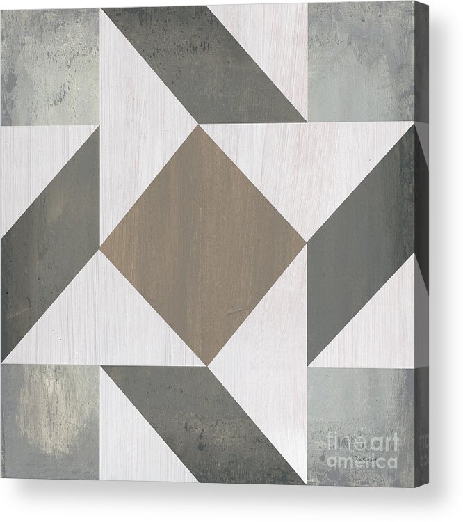 Quilt Acrylic Print featuring the painting Gray Quilt by Debbie DeWitt