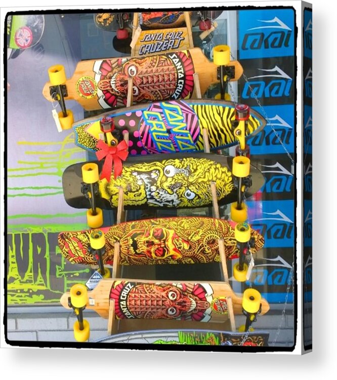 Santacruz Acrylic Print featuring the photograph Great Art On These Skateboards! by Shari Warren