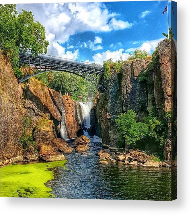 Skyscape Acrylic Print featuring the photograph Great Falls In Paterson by Lauren Fitzpatrick