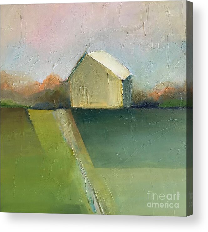 Barn Acrylic Print featuring the painting Green Field by Michelle Abrams