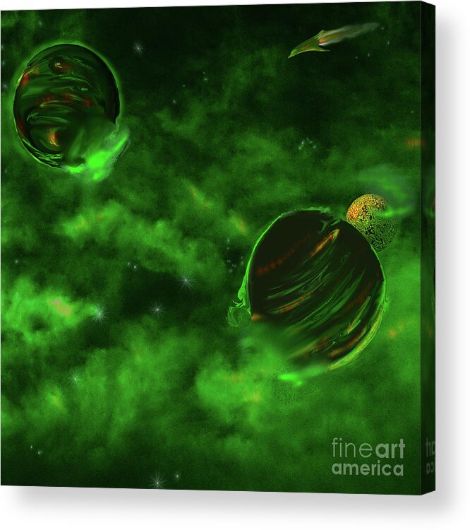 Green Space Acrylic Print featuring the painting Green Space by Two Hivelys