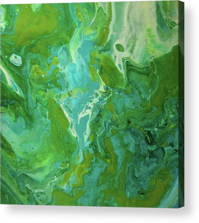 Water Acrylic Print featuring the painting Green Waters by Kathy Sheeran