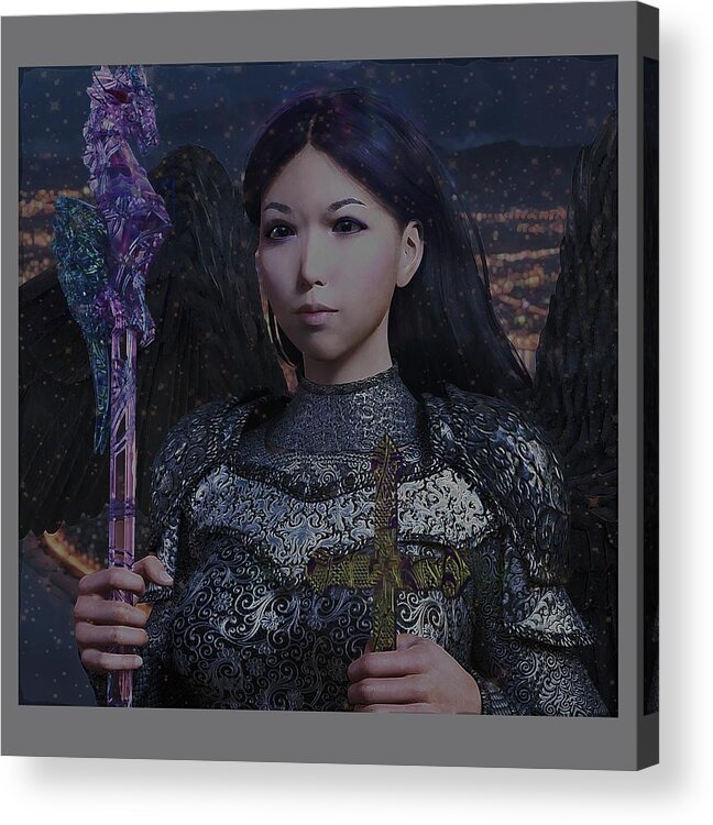 Vietnamese Angel Acrylic Print featuring the photograph Guardian10 by Suzanne Silvir