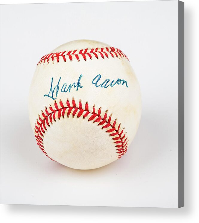 Atlanta Acrylic Print featuring the photograph Hank Aaron Baseball by Darryl Brooks