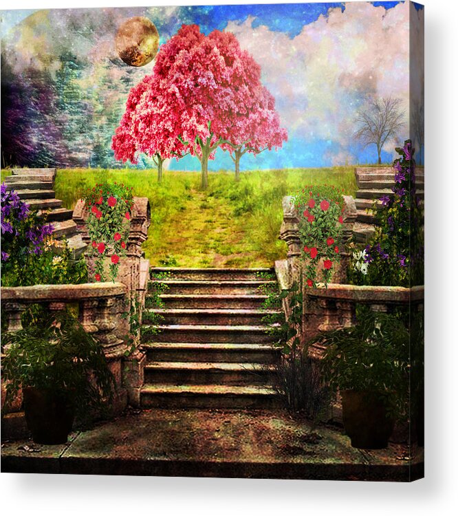 Happy Place Acrylic Print featuring the mixed media Happy Place by Ally White
