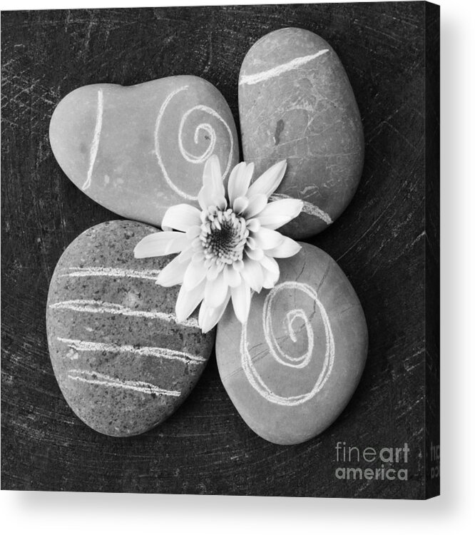 Flower Acrylic Print featuring the mixed media Harmony and Peace by Linda Woods